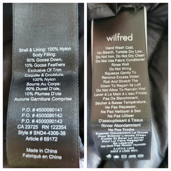 Wilfred by Aritzia Elle  Puffer Packable Mid-length Button Up Down Coat - Picture 7 of 12